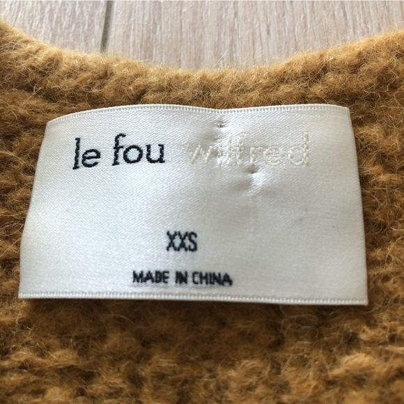 Aritzia Wilfred Le Fou Moreau Alpaca Wool Cable Knit V Neck Sweater Size XXS - Picture 7 of 12